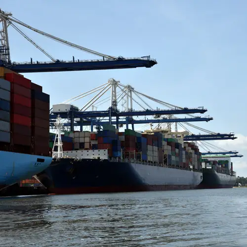 Charleston Port up close from the water